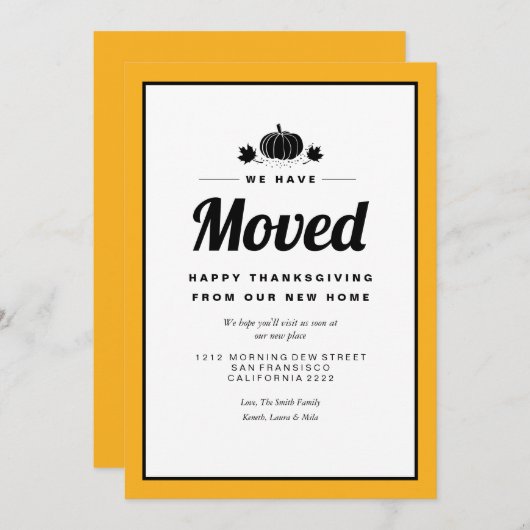 Happy Thanksgiving Holiday Moving Aankondiging (Voorkant / Achterkant)