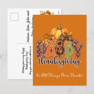 Happy Thanksgiving - in alle dingen Bedankt geven Feestdagenkaart