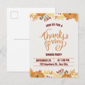 Happy Thanksgiving Invitation Briefkaart (Voorkant / Achterkant)