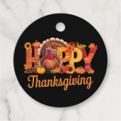 Happy Thanksgiving kalkoenen Herfst Bedankjes Labels (Voorkant)