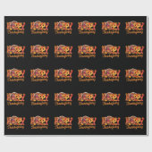 Happy Thanksgiving kalkoenen Herfst Cadeaupapier (Vlak)