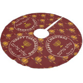 Happy Thanksgiving-kersthanukkah MULTI Custom Kerstboom Rok (Gekanteld)