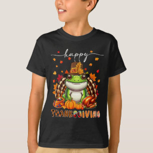 Happy Thanksgiving kikkerkostuum Turkije Fall Leav T-shirt