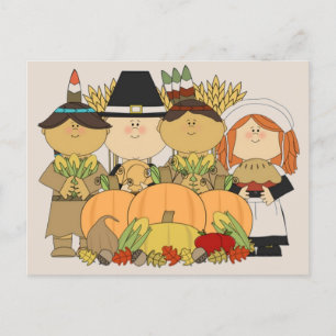 Happy Thanksgiving Kinderen achtergrond Feestdagenkaart