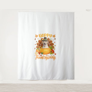 Happy Thanksgiving Labrador Hond Turkije Pompoen L Wandkleed