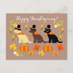Happy Thanksgiving Labrador Silhouette Feestdagenkaart
