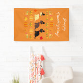 Happy Thanksgiving Labrador Silhouette Sinaasappel Spandoek (Insitu)