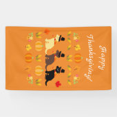 Happy Thanksgiving Labrador Silhouette Sinaasappel Spandoek (Horizontaal)