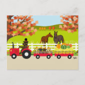 Happy Thanksgiving Labradors en Tractor Briefkaart (Voorkant)