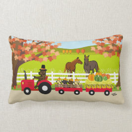 Happy Thanksgiving Labradors en Tractor Kussen