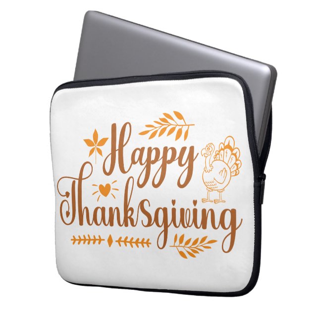 Happy Thanksgiving Laptop Sleeve (Voorkant Links)