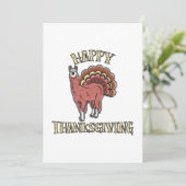 Happy Thanksgiving Llama Alpaca Turkey Fun Gift Aankondiging (Staand voorkant)