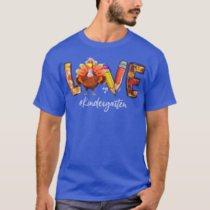 Happy Thanksgiving Love Kindergarten Turkije herfs T-shirt