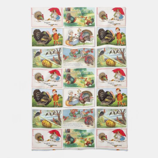 Happy Thanksgiving Medley  Briefkaart Theedoek (Verticaal)