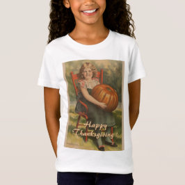 Happy Thanksgiving |  meisje met pompoen T-shirt