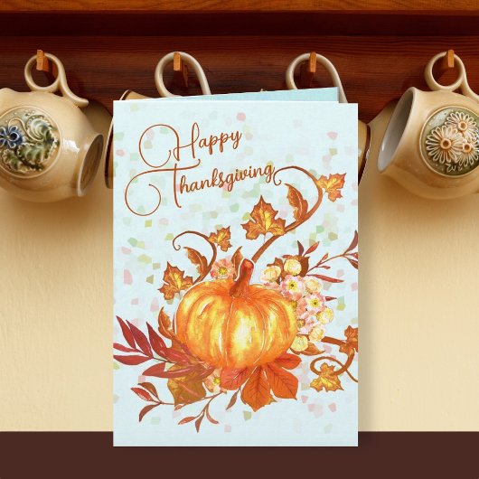 Happy Thanksgiving Message Pumpkin Herfst Kaart