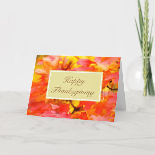 Happy Thanksgiving met herfst laat aangepaste teks Feestdagen Kaart