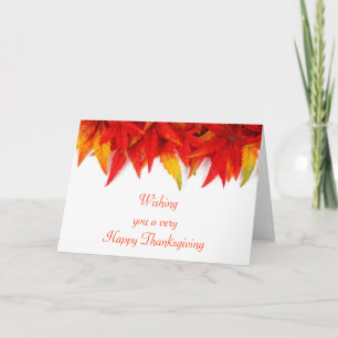 Happy Thanksgiving met herfst laat aangepaste teks Feestdagen Kaart