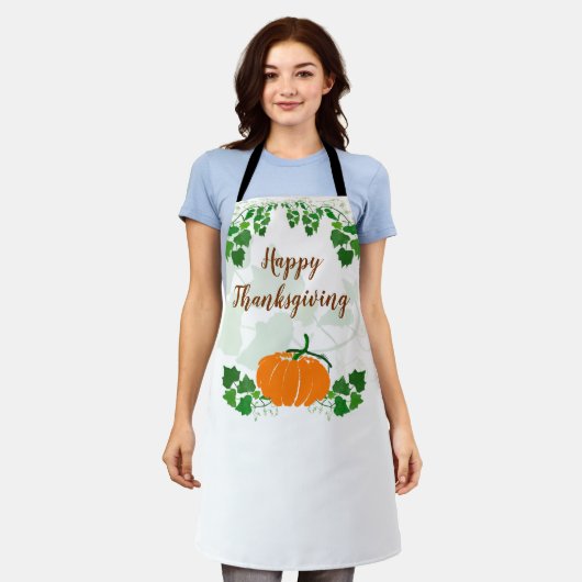 Happy Thanksgiving met Pumpkin Schort (Gedragen)