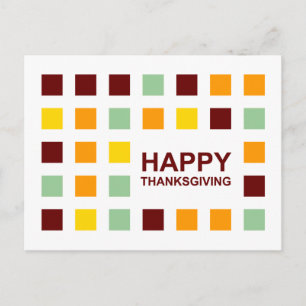 Happy Thanksgiving Mod Squares Briefkaart