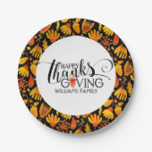 Happy Thanksgiving Modern Typografie Papieren Bordje (Voorkant)