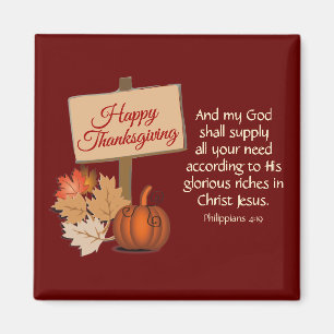 HAPPY THANKSGIVING My God zal BURGUNDY leveren Magneet