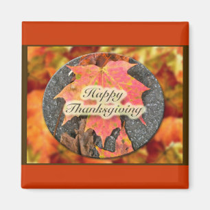 Happy Thanksgiving-najaar Maple Leaf-reeks Magneet