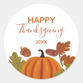 Happy Thanksgiving-najaarkleuren Ronde Sticker (Voorkant)