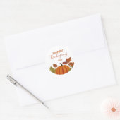 Happy Thanksgiving-najaarkleuren Ronde Sticker (Envelop)