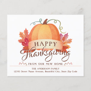 Happy Thanksgiving New Address Home Pumpkin Moving