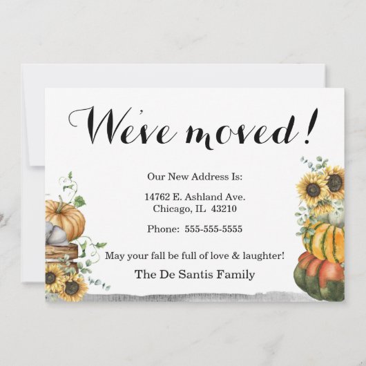 Happy Thanksgiving New Home kondiging Aankondiging (Achterkant)