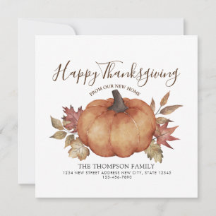 Happy Thanksgiving New Home Pumpkin Moving Aankondiging