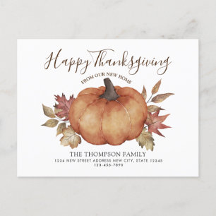 Happy Thanksgiving New Home Pumpkin Moving Aankondigingskaart