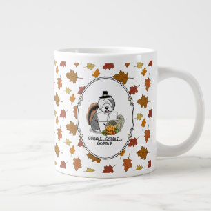 Happy Thanksgiving Old English Sheepdog Grey 1 Fun Extra Grote Beker