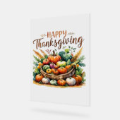 Happy Thanksgiving – Oogstmand met pompoenen Acryl Bord (Hoek)