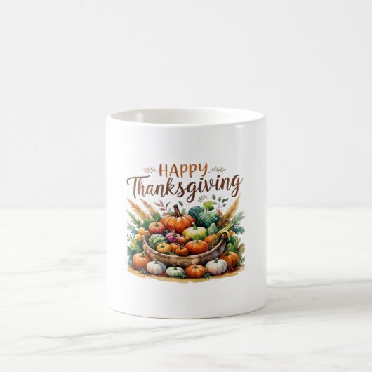 Happy Thanksgiving – Oogstmand met pompoenen Koffiemok (Center)
