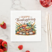 Happy Thanksgiving – Oogstmand met pompoenen Servet (Insitu)