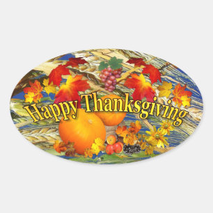Happy Thanksgiving Ovale Sticker