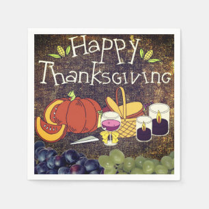 Happy Thanksgiving Paper Napkins Servet