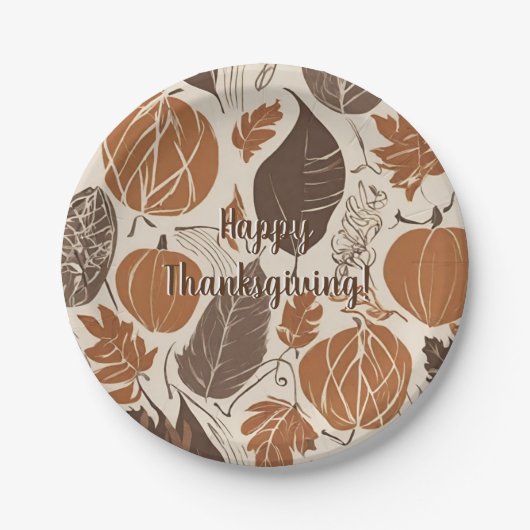 Happy Thanksgiving Papieren Bordje (Voorkant)