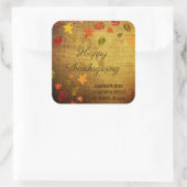 Happy Thanksgiving, persoonlijk Vierkante Sticker (Tas)