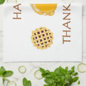 HAPPY THANKSGIVING pie turkey pie keukenhanddoek (Gevouwen)