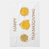 HAPPY THANKSGIVING pie turkey pie keukenhanddoek (Verticaal)