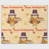 Happy Thanksgiving Pie Wrapping Paper Cadeaupapier (Vlak)