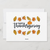 Happy Thanksgiving-platte kaart (Achterkant)