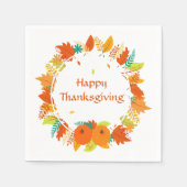 Happy Thanksgiving pompoen bladeren Herfst herfst Servet (Voorkant)