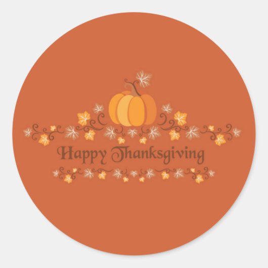 Happy Thanksgiving pompoen laat envelop afdichting Ronde Sticker (Voorkant)
