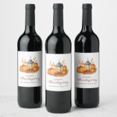 Happy Thanksgiving pompoen Wijn Etiket (Flessen)