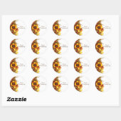 Happy Thanksgiving Pompoen Zonnebloem Envelop Seal Ronde Sticker (Vel)