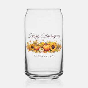 Happy Thanksgiving Pompoenen Custom Herfst Blikvorm Glas